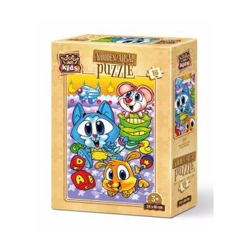 Art Kids Haylaz Minikler 16 Parça Ahşap Puzzle