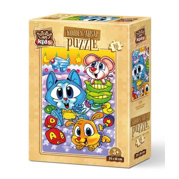 Art Kids Haylaz Minikler 16 Parça Ahşap Puzzle