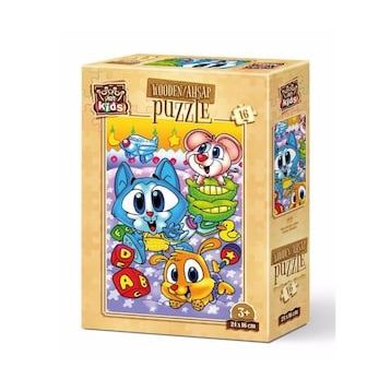 Art Kids Haylaz Minikler 16 Parça Ahşap Puzzle