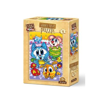 Art Kids Haylaz Minikler 16 Parça Ahşap Puzzle