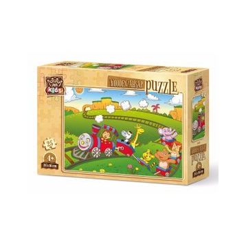 Art Kids Hayvanlar Treni 25 Parça Ahşap Puzzle