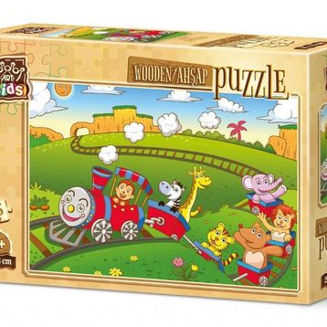 Art Kids Hayvanlar Treni 25 Parça Ahşap Puzzle