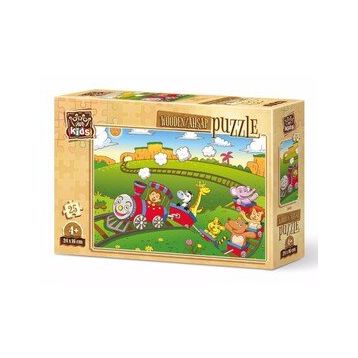 Art Kids Hayvanlar Treni 25 Parça Ahşap Puzzle