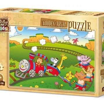 Art Kids Hayvanlar Treni 25 Parça Ahşap Puzzle