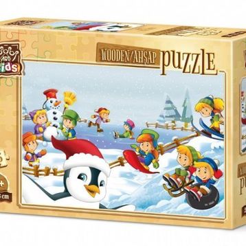 Art Kids Kış Sporcuları 25 Parça Ahşap Puzzle