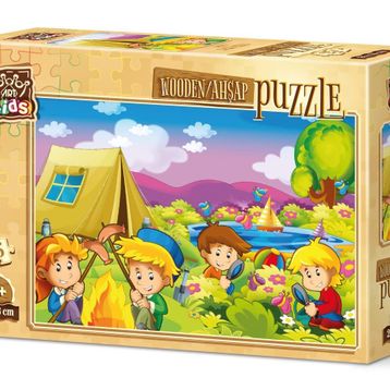 Art Kids Meraklı Kampçılar 25 Parça Ahşap Puzzle