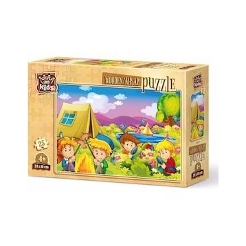Art Kids Meraklı Kampçılar 25 Parça Ahşap Puzzle