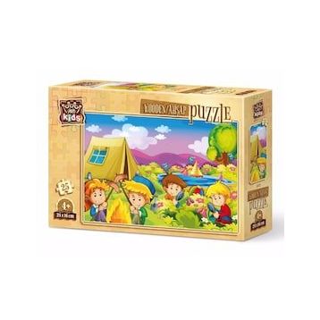 Art Kids Meraklı Kampçılar 25 Parça Ahşap Puzzle
