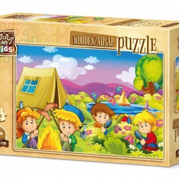 Art Kids Meraklı Kampçılar 25 Parça Ahşap Puzzle