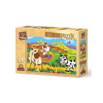 Art Kids Romantik İnek 25 Parça Ahşap Puzzle