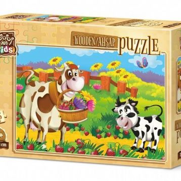 Art Kids Romantik İnek 25 Parça Ahşap Puzzle