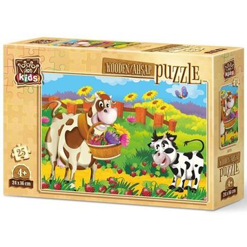 Art Kids Romantik İnek 25 Parça Ahşap Puzzle