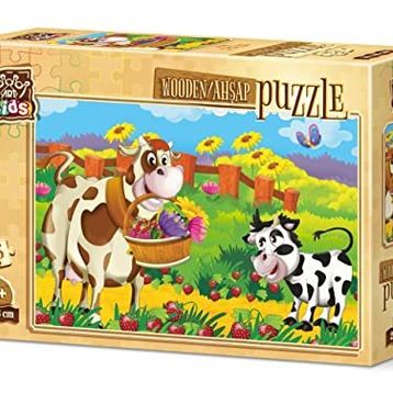 Art Kids Romantik İnek 25 Parça Ahşap Puzzle