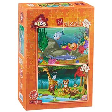 Art Kids Su Altı ve Orman Hayvanları 24+35 Parça Puzzle