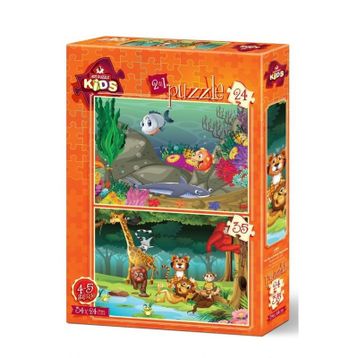 Art Kids Su Altı ve Orman Hayvanları 24+35 Parça Puzzle
