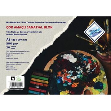 Art Liva 300 gr Dokulu A4 Sulu Teknik 20 Yaprak Sanatsal Resim Defteri