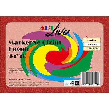 Art Liva 35x50 cm 190 gr 100 Yaprak Marker ve Çizim Kağıdı