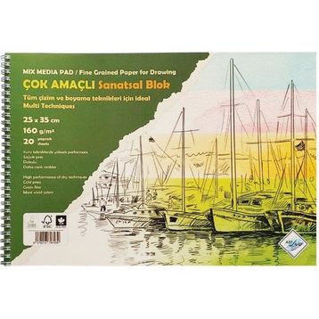 Art LivaMulti Teknik 20 Sayfa 25x35 160 gr Sanatsal Resim Defteri