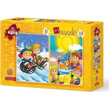 Art Puzzle 5553 12+24 Parça Yaz Kış Puzzle