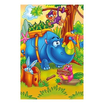 Art Puzzle Çalışkan Gergedan 16 Parça Ahşap Puzzle