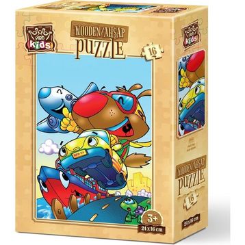 Art Puzzle Hızlı Köpek 16 Parça Ahşap Puzzle