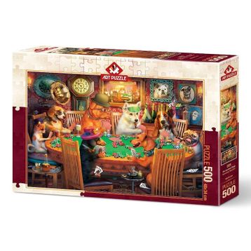 Art Puzzle Kumarbaz Köpekler 500 Parça Puzzle