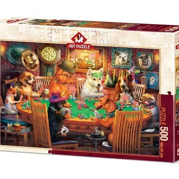 Art Puzzle Kumarbaz Köpekler 500 Parça Puzzle
