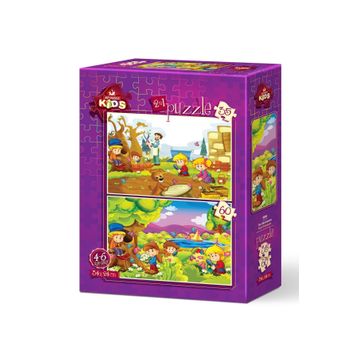 Art Puzzle Minik Botanikçiler 2'li 35+60 Parça Puzzle