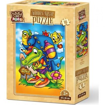 Art Puzzle Okul Yolu 16 Parça Ahşap Puzzle