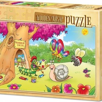 Art Puzzle Ressam Tırtıl 25 Parça Ahşap Puzzle