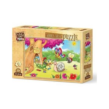 Art Puzzle Ressam Tırtıl 25 Parça Ahşap Puzzle