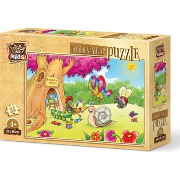 Art Puzzle Ressam Tırtıl 25 Parça Ahşap Puzzle