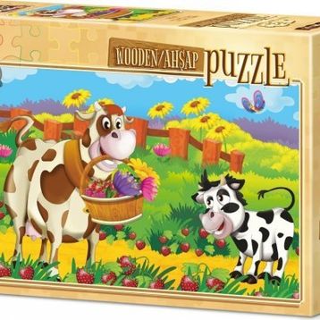 Art Puzzle Romantik İnek 25 Parça Ahşap Puzzle
