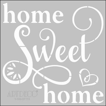 Artdeco 113 Home Sweet Home 30x30 cm Stencil Boyama Şablonu