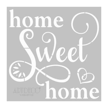 Artdeco 113 Home Sweet Home 30x30 cm Stencil Boyama Şablonu