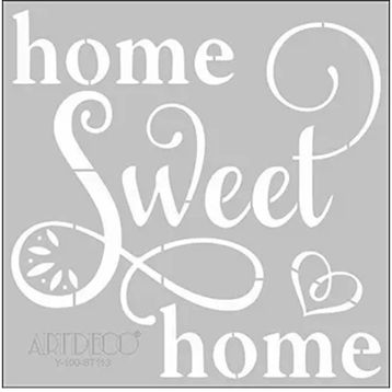 Artdeco 113 Home Sweet Home 30x30 cm Stencil Boyama Şablonu