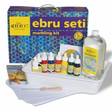 Artdeco 15 Parça 8 Renk Çantalı Ebru Başlangıç Seti