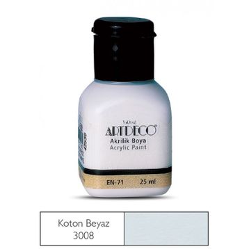 Artdeco 25ml Koton Beyaz Akrilik Boya