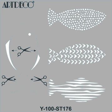 Artdeco 30x30 cm Balıklı 176 Stencil