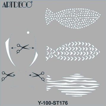 Artdeco 30x30 cm Balıklı 176 Stencil