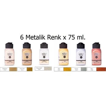 Artdeco 75 mlx6 Renk Metalik Renkler Akrilik Boya Seti