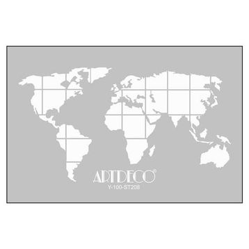 Artdeco A4 Dünya Haritası 208 Stencil
