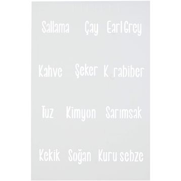 Artdeco A4 Mutfak Yazıları 205 Stencil Boyama Şablonu