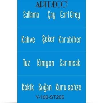 Artdeco A4 Mutfak Yazıları 205 Stencil Boyama Şablonu