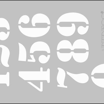 Artdeco A4 Sayılar 212 Stencil Boyama Şablonu