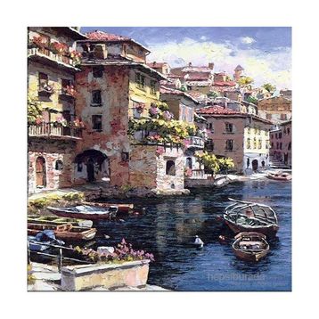 Arte Sahil Şehri Kanvas Tablo