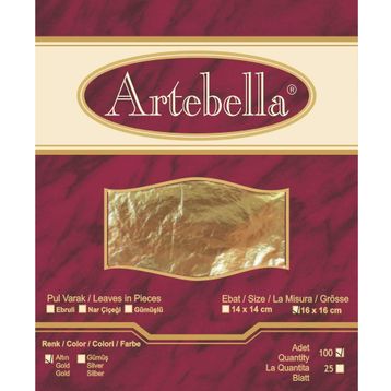 Artebella 16x16 cm 100 Adet Metal Varak Altın