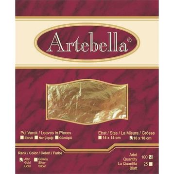 Artebella 16x16 cm 100 Adet Metal Varak Altın