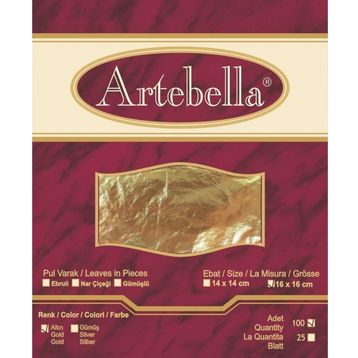 Artebella 16x16 cm 100 Adet Metal Varak Altın
