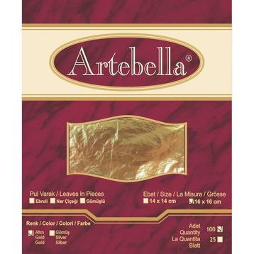 Artebella 16x16 cm 100 Adet Metal Varak Altın